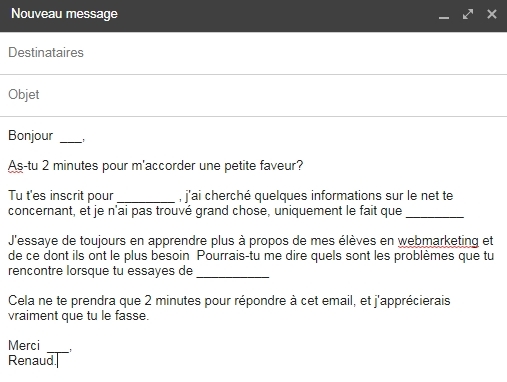 exemple emailing